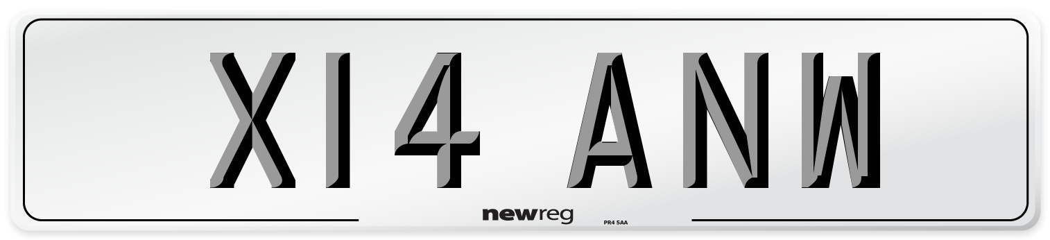 X14 ANW Number Plate from New Reg